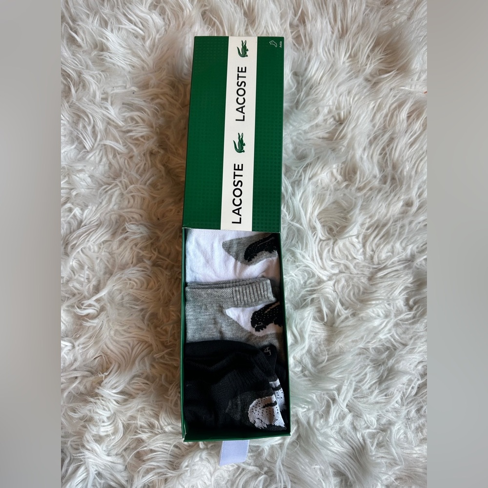 Lacoste Men's Socks Set - Black, Gray, White